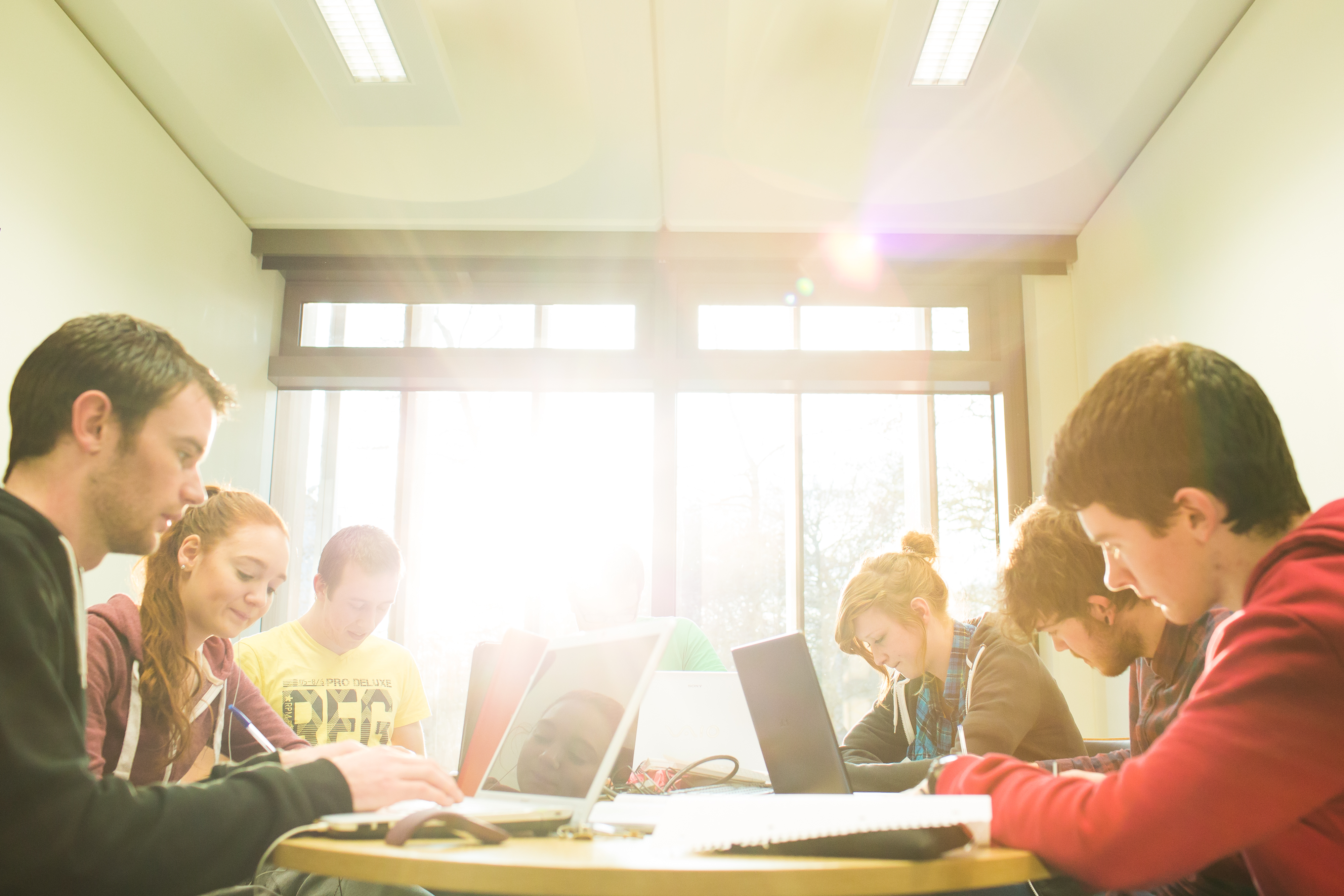 Students in the library