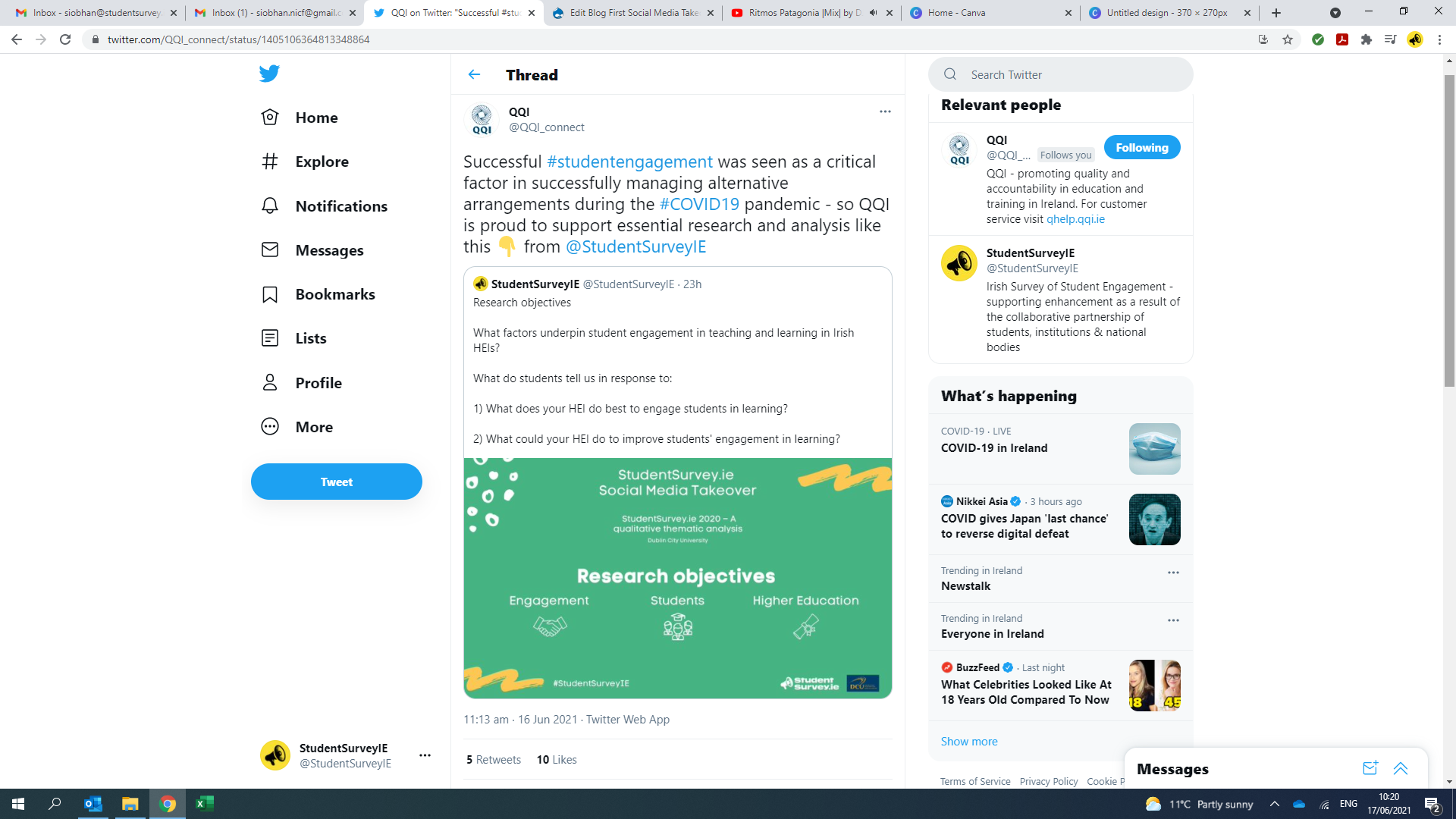 Tweet from QQI