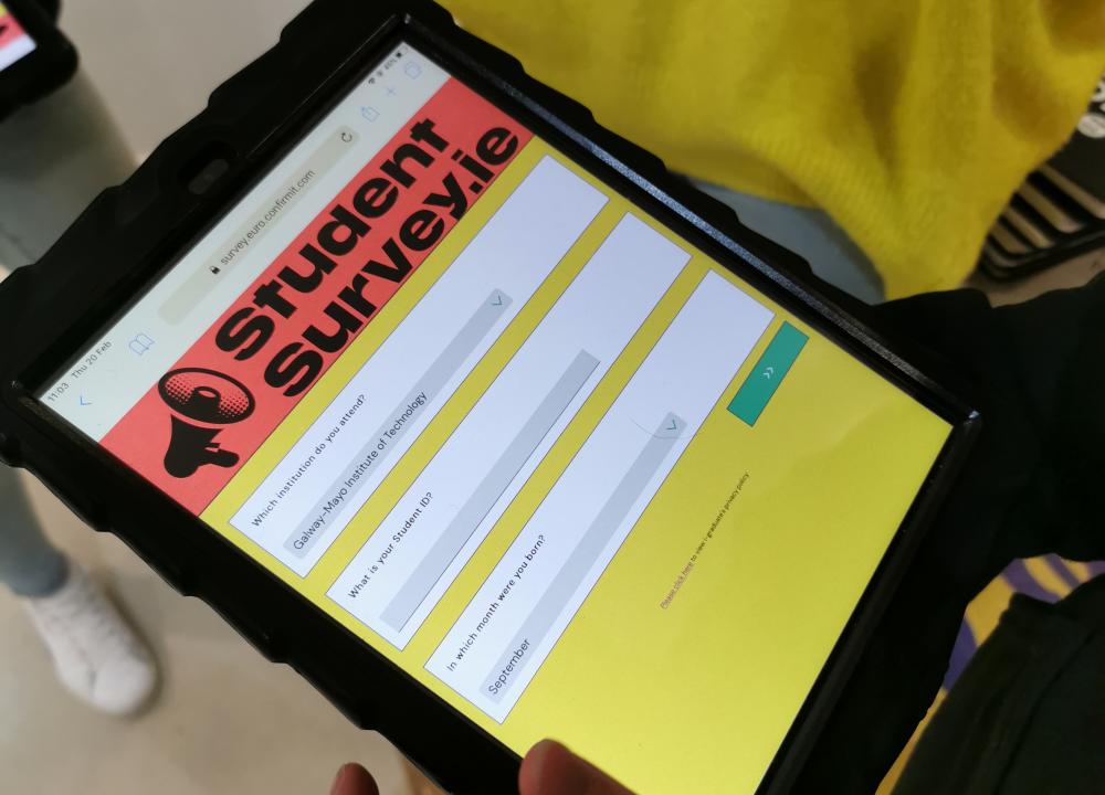 Image of student taking the survey