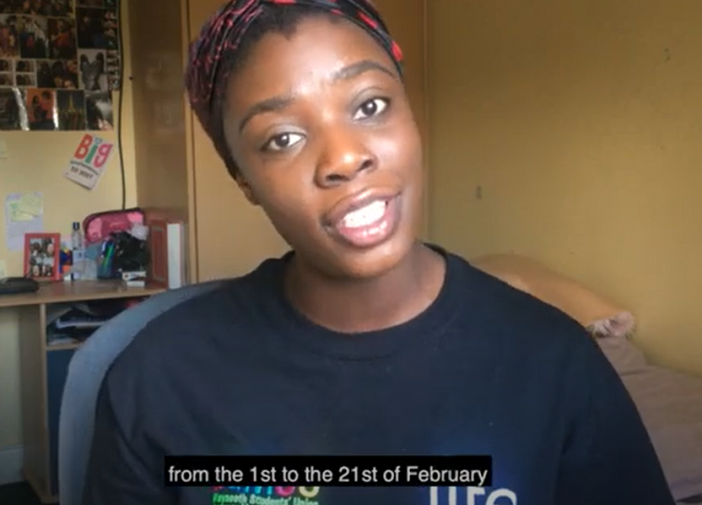 Maynooth University Vice President for Student Life Bukky Adebowale promoting the survey