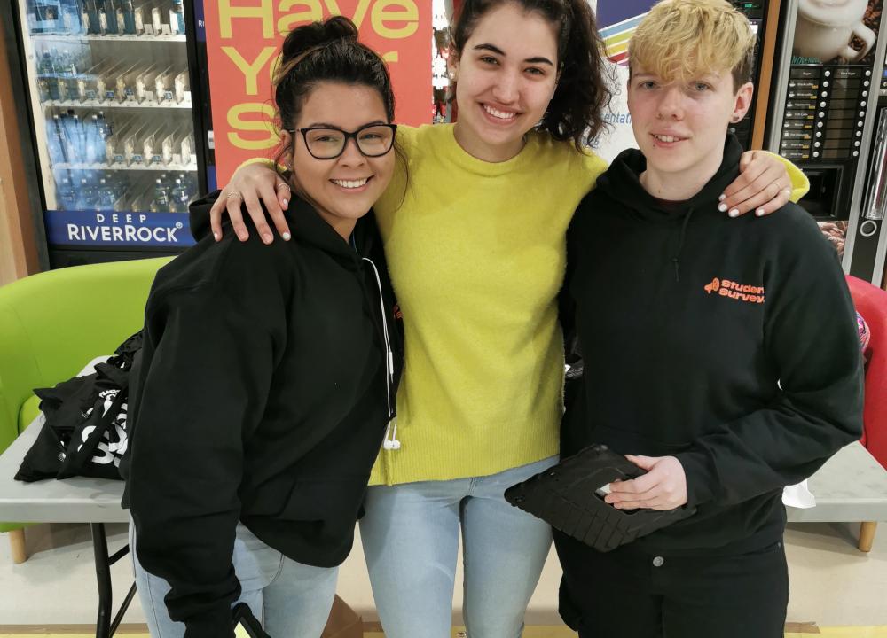 Photograph of three students