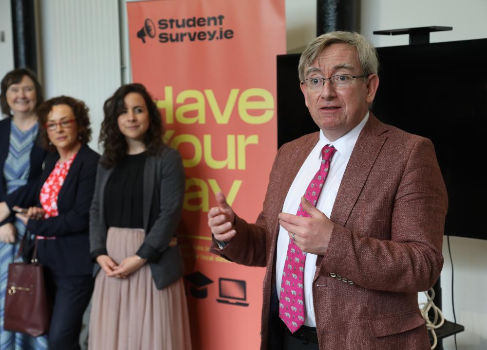 Photograph of Prof Ciarán Ó hÓgartaigh addressing the crowd