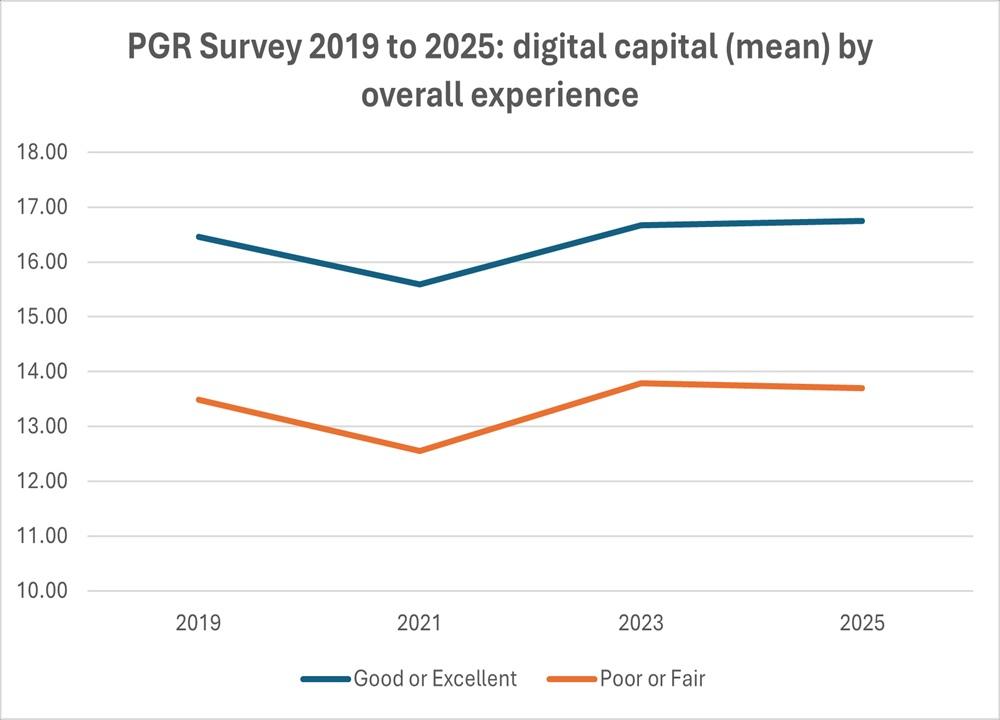 Digital capital by overall experience 